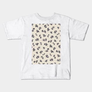 Charcoal Grey Ditsy Hemlock Print on Cream -  Floral Repeat Pattern Kids T-Shirt